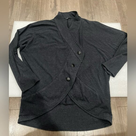 [S] Miik Bamboo Blend Soft Stretch Blazer Wrap Cardigan Curved Hem - Picture 1 of 11